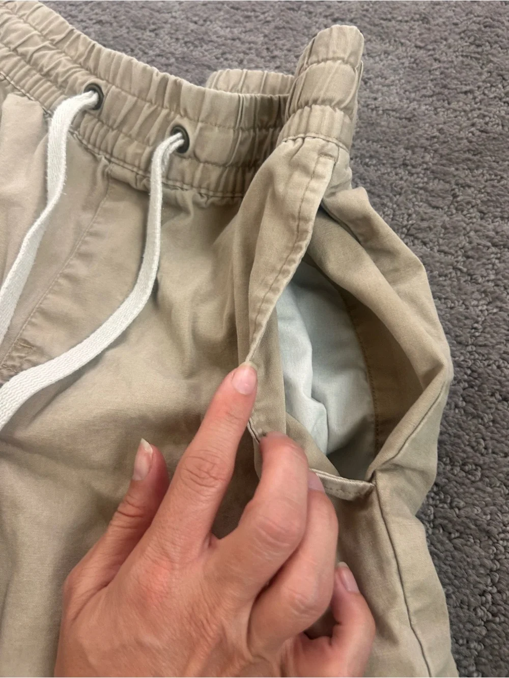 J.Crew Twill Drawstring Dock Shorts Khaki Tan X-Small XS